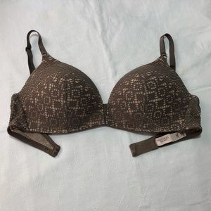 🔆[3 for $30]🔆 Victorias Secret Lightly Lined No wire Bra Crochet Brown 34DD